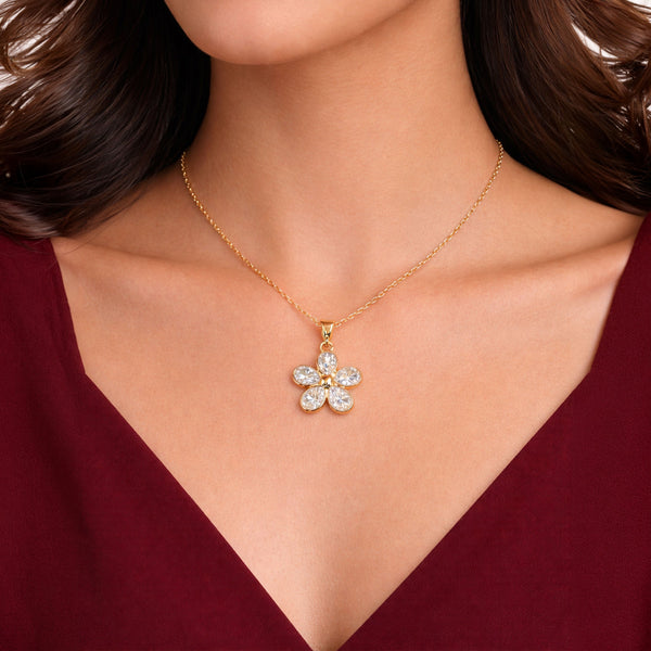 Shivora Blossom Crystal Flower Necklace
