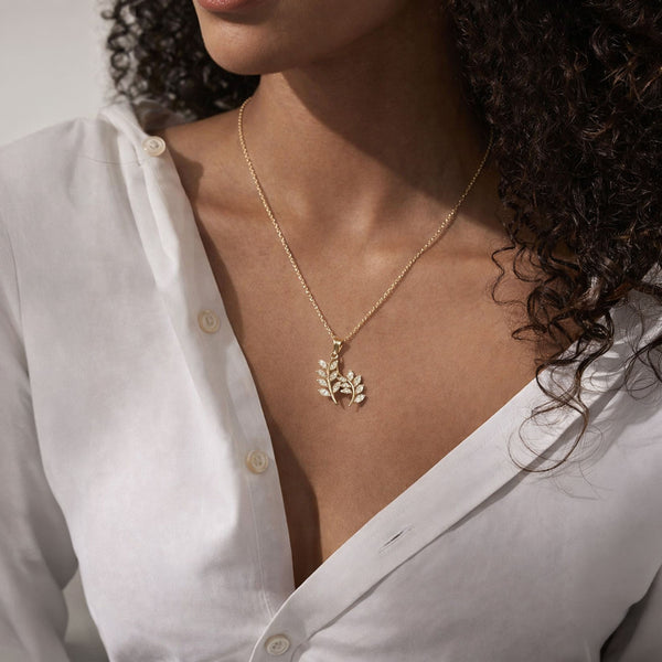 Shivora Fern Leaf Duo Necklace