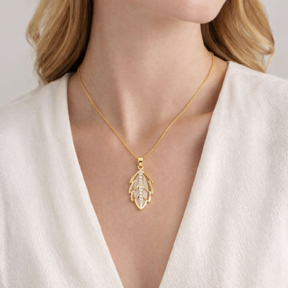 Shivora Crystal Leaf Pendant Necklace