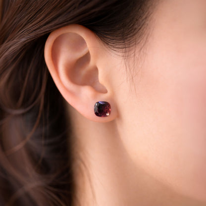 Shivora Deep Red Crystal Stud Earrings