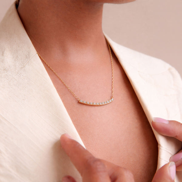 Shivora Minimal Bar Crystal Necklace