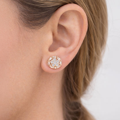 Shivora Crystal Bloom Stud Earrings