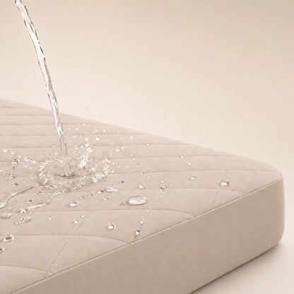 100% Waterproof Quilted Fitted Mattress Cover - Tan