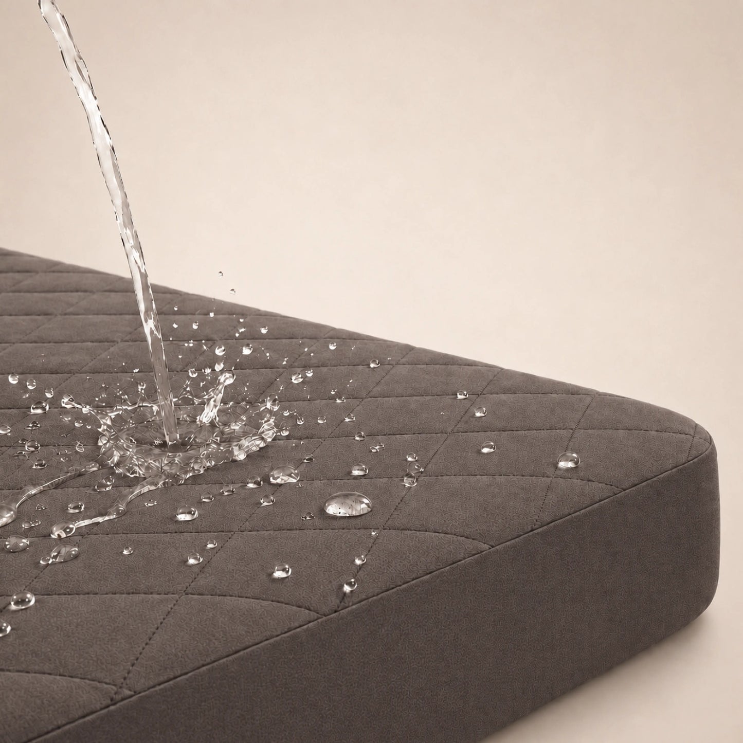 100% Waterproof Quilted Fitted Mattress Cover - Dark Brown