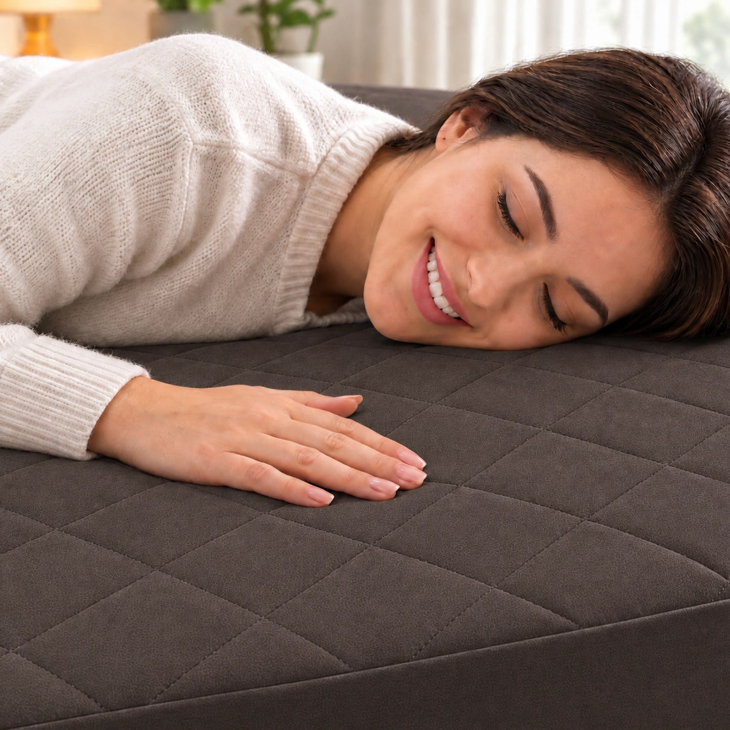 100% Waterproof Quilted Fitted Mattress Cover - Dark Brown