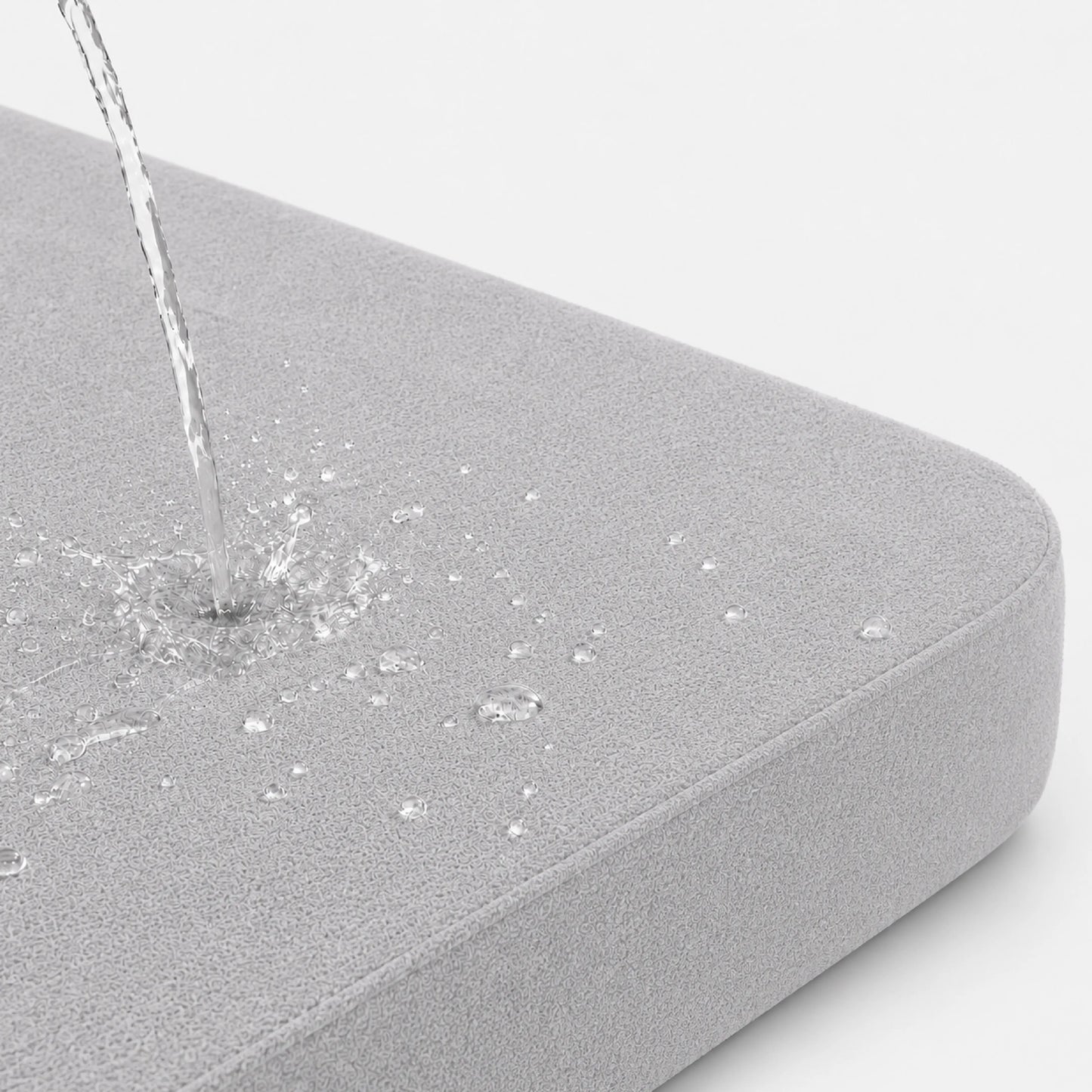 100% Waterproof Quilted Fitted Mattress Cover - Plain Grey