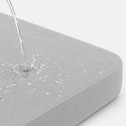 100% Waterproof Quilted Fitted Mattress Cover - Plain Grey