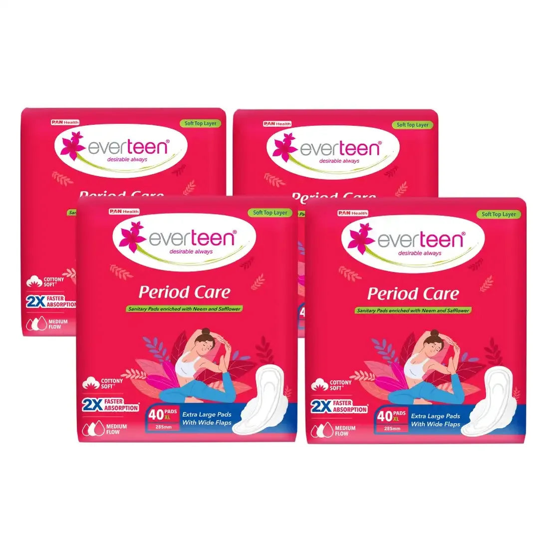 Period Care Soft XL with Neem-Safflower Sanitary Pads - 40 Pads, 320mm