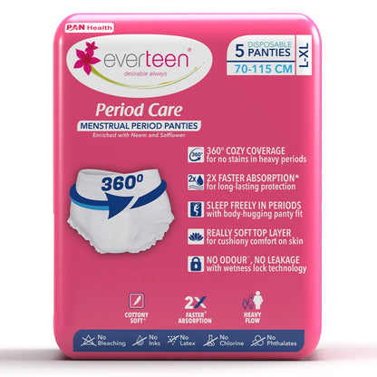 Everteen Disposable Period Panties, Enriched with Neem and Safflower