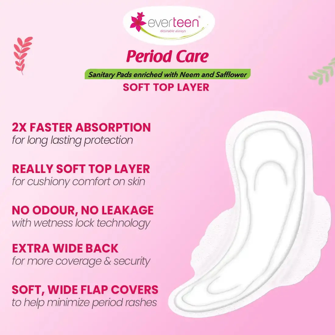 Period Care Soft XL with Neem-Safflower Sanitary Pads - 40 Pads, 320mm