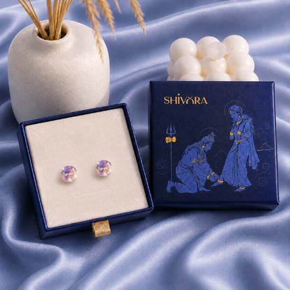 Shivora Pink Crystal  Stud Earrings