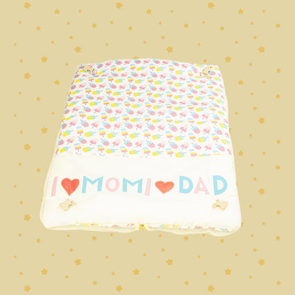 Bubzee Baby Carry Bed – Soft Cushion Bedding with Handle Yellow