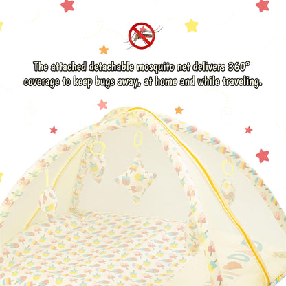 Bubzee Baby Carry Bed – Soft Cushion Bedding with Handle Yellow