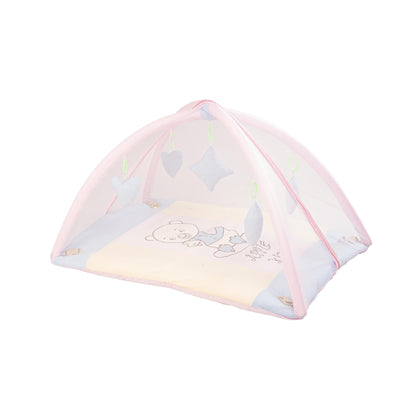 Bubzee Baby Carry Bed with Mosquito Net – Soft Cushioned Bedding Pink