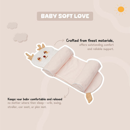 Bubzee Deer Baby Pillow for Kids, Head & Back Safety Support