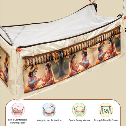 Bubzee Royal Vrindavan Radha Krishna Printed Baby Khoyu
