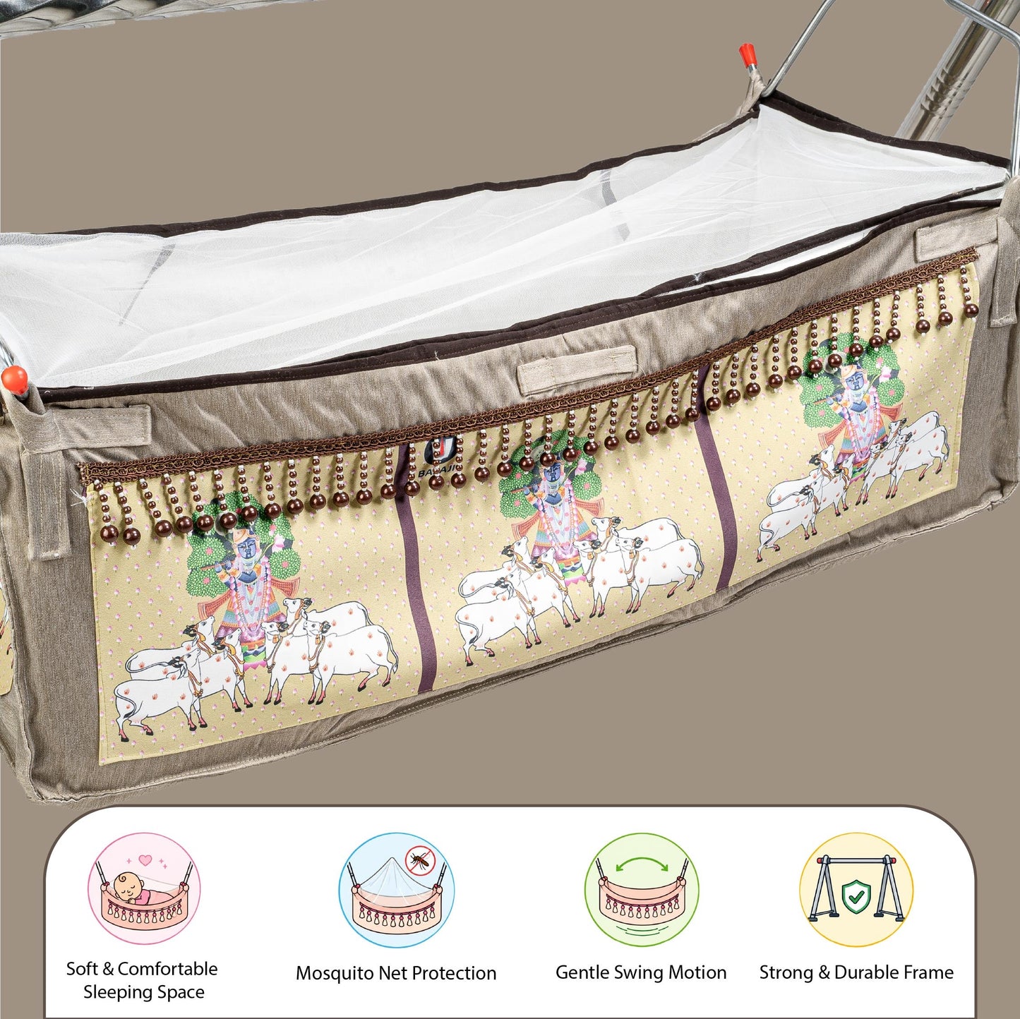Bubzee Shrinathji Printed  Baby Khoyu