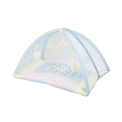 Bubzee Baby Carry Bed with Mosquito Net – Soft Cushioned Bedding Sky Blue