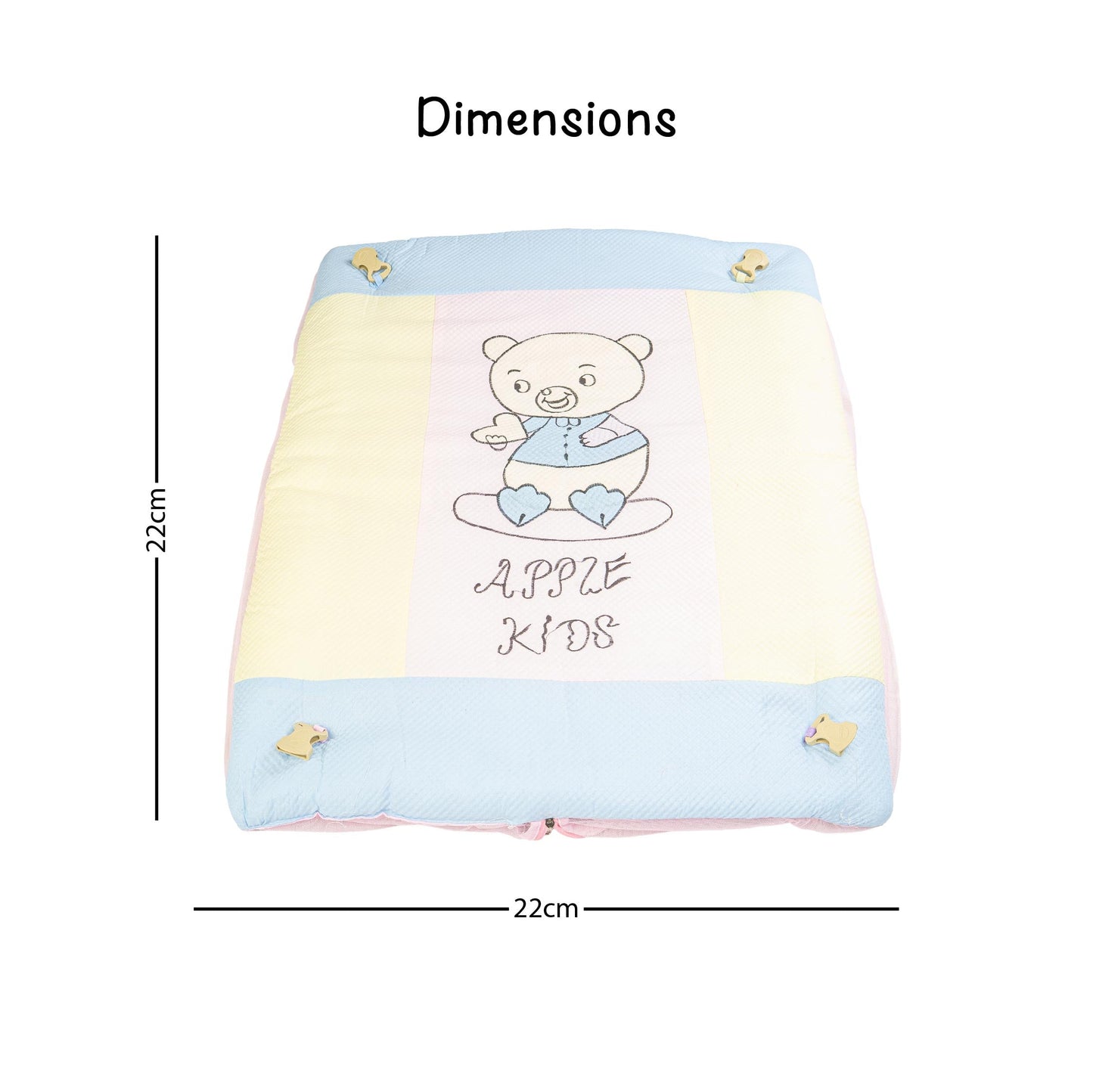 Bubzee Baby Carry Bed with Mosquito Net – Soft Cushioned Bedding Sky Blue