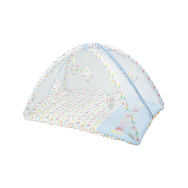 Bubzee Baby Carry Bed – Soft Cushion Bedding with Handle Cyan