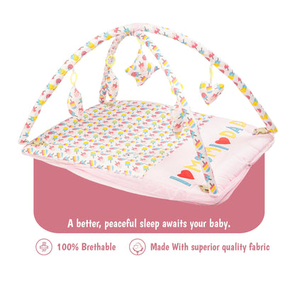 Bubzee Baby Carry Bed – Soft Cushion Bedding with Handle Pink