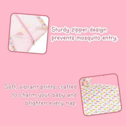 Bubzee Baby Carry Bed – Soft Cushion Bedding with Handle Pink