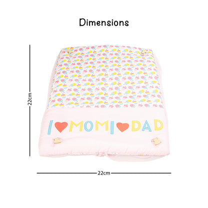 Bubzee Baby Carry Bed – Soft Cushion Bedding with Handle Pink