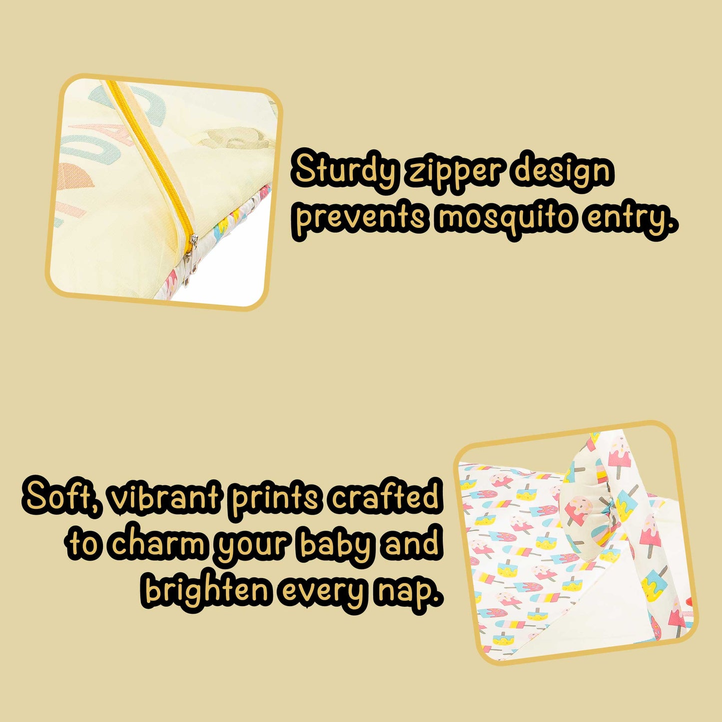 Bubzee Baby Carry Bed – Soft Cushion Bedding with Handle Yellow