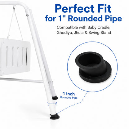Black Vacuum Rubber Pads for Round Pipe Cradle – 4 Pieces