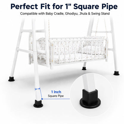 Black Anti-Slip Vacuum Rubber Pads for Square Pipe Cradle – 4 Pieces