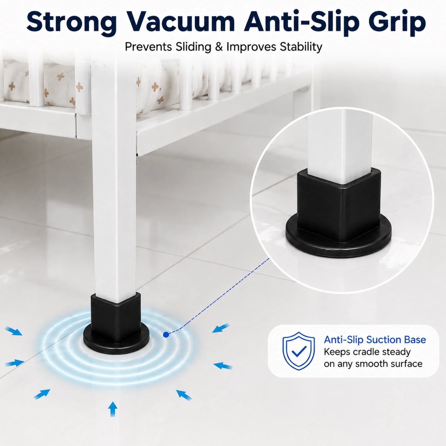 Black Anti-Slip Vacuum Rubber Pads for Square Pipe Cradle – 4 Pieces