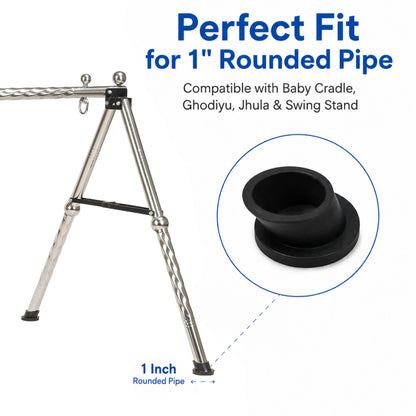Black Vacuum Rubber Pads for Round Pipe Cradle – 4 Pieces