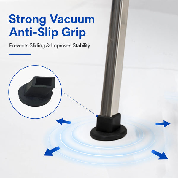 Black Anti-Slip Vacuum Rubber Pads for Square Pipe Cradle – 4 Pieces