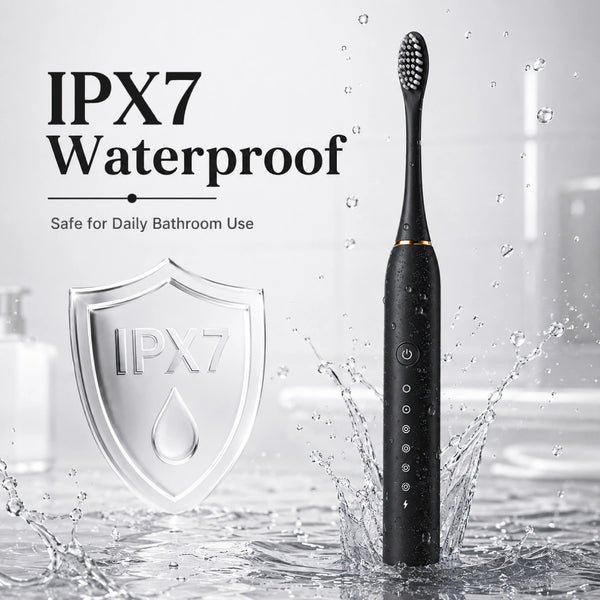 Black Sonic Electric Toothbrush – Rechargeable & Waterproof – Pack of 1