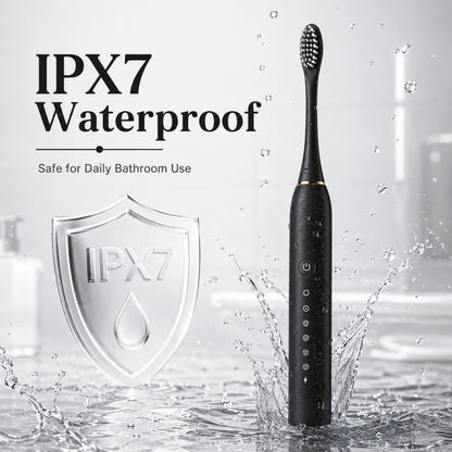 Black Sonic Electric Toothbrush – Rechargeable & Waterproof – Pack of 1