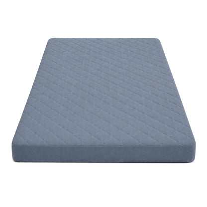 100% Waterproof Quilted Fitted Mattress Cover - Blue Grey