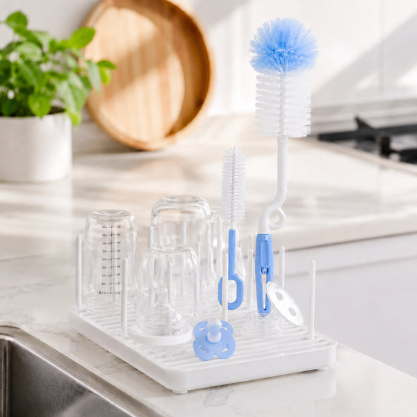 Baby Feeding Bottle Cleaning Brush Set, BPA Free – Blue