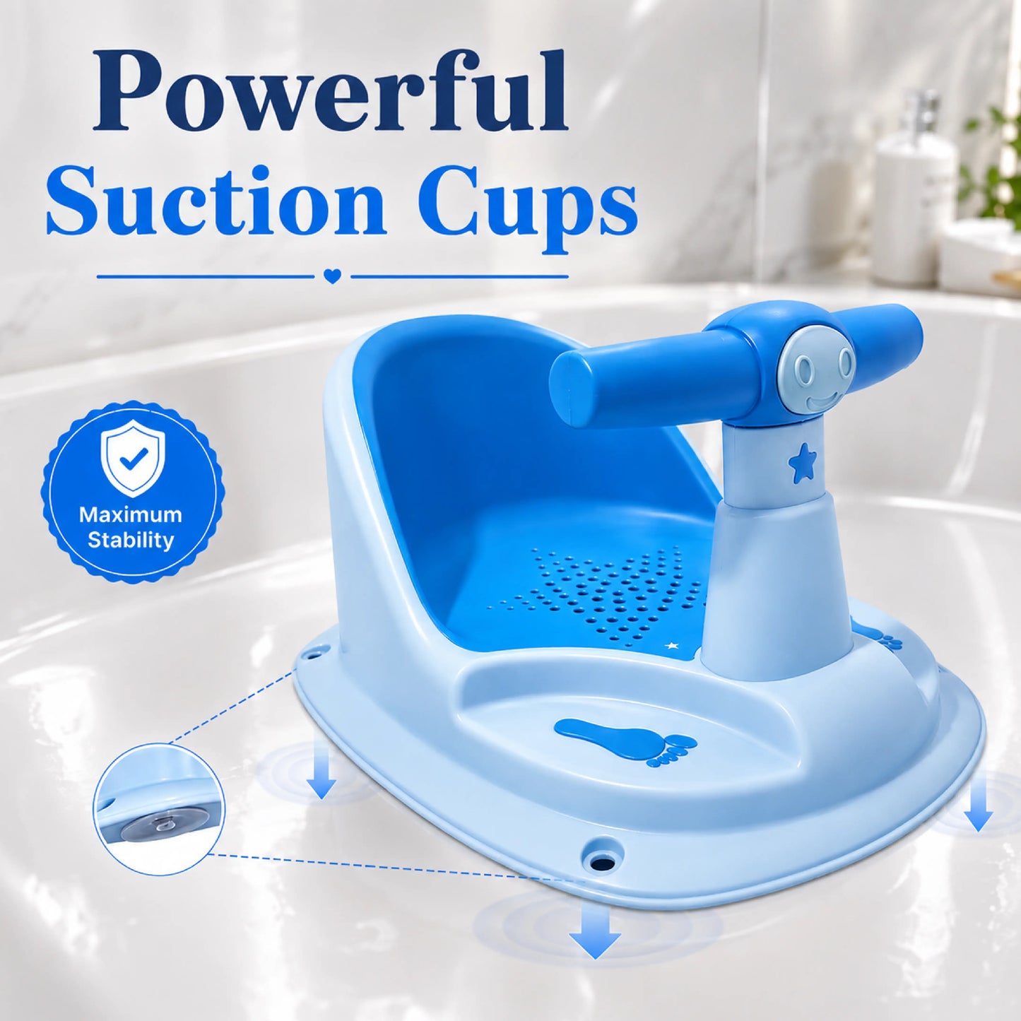 Blue Baby Bathing Seat with Back Support – Pack of 1