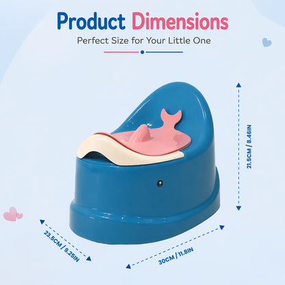 Fish Design Baby Potty Chair with Backrest – Blue