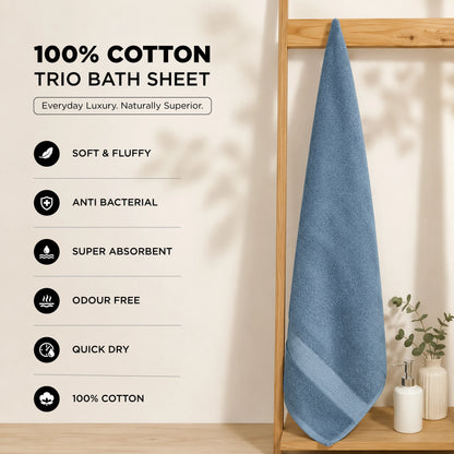 Super Absorbent Terry Cotton Bath Towel – Blue