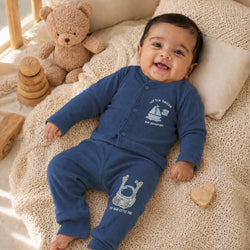 Blue Cucumber Baby Boy & Girl Cotton Full Sleeve Vest - Pajama Se