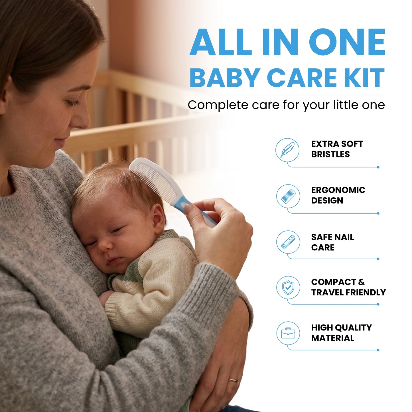 Baby Nail Care Kit – Newborn Nail Grooming Set - Blue