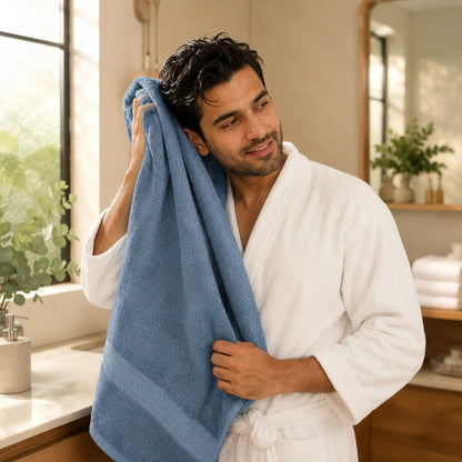 Super Absorbent Terry Cotton Bath Towel – Blue