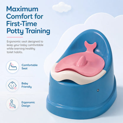 Fish Design Baby Potty Chair with Backrest – Blue