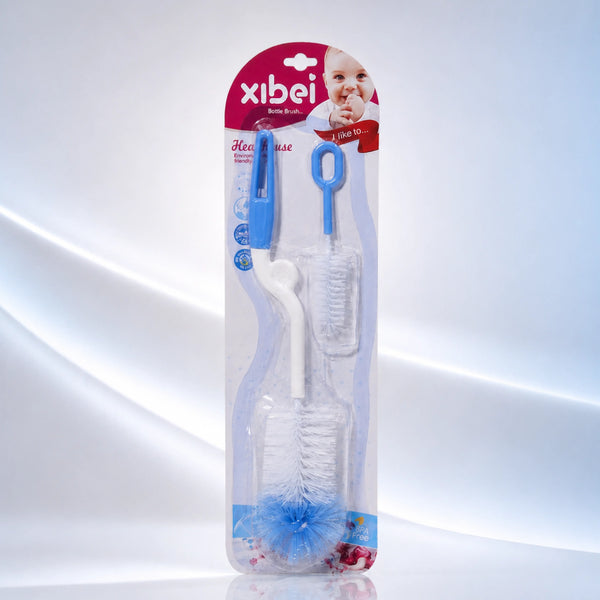 Baby Feeding Bottle Cleaning Brush Set, BPA Free – Blue
