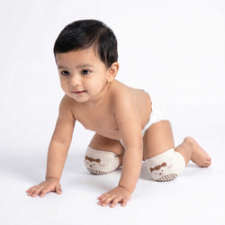 Baby Knee Protector Pads – Cream & Brown | Crawling Safety Guard