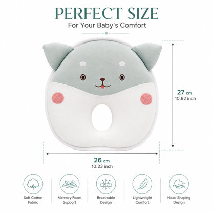 Cloudy Cat Design Baby Head Shaping Pillow – Pack of 1