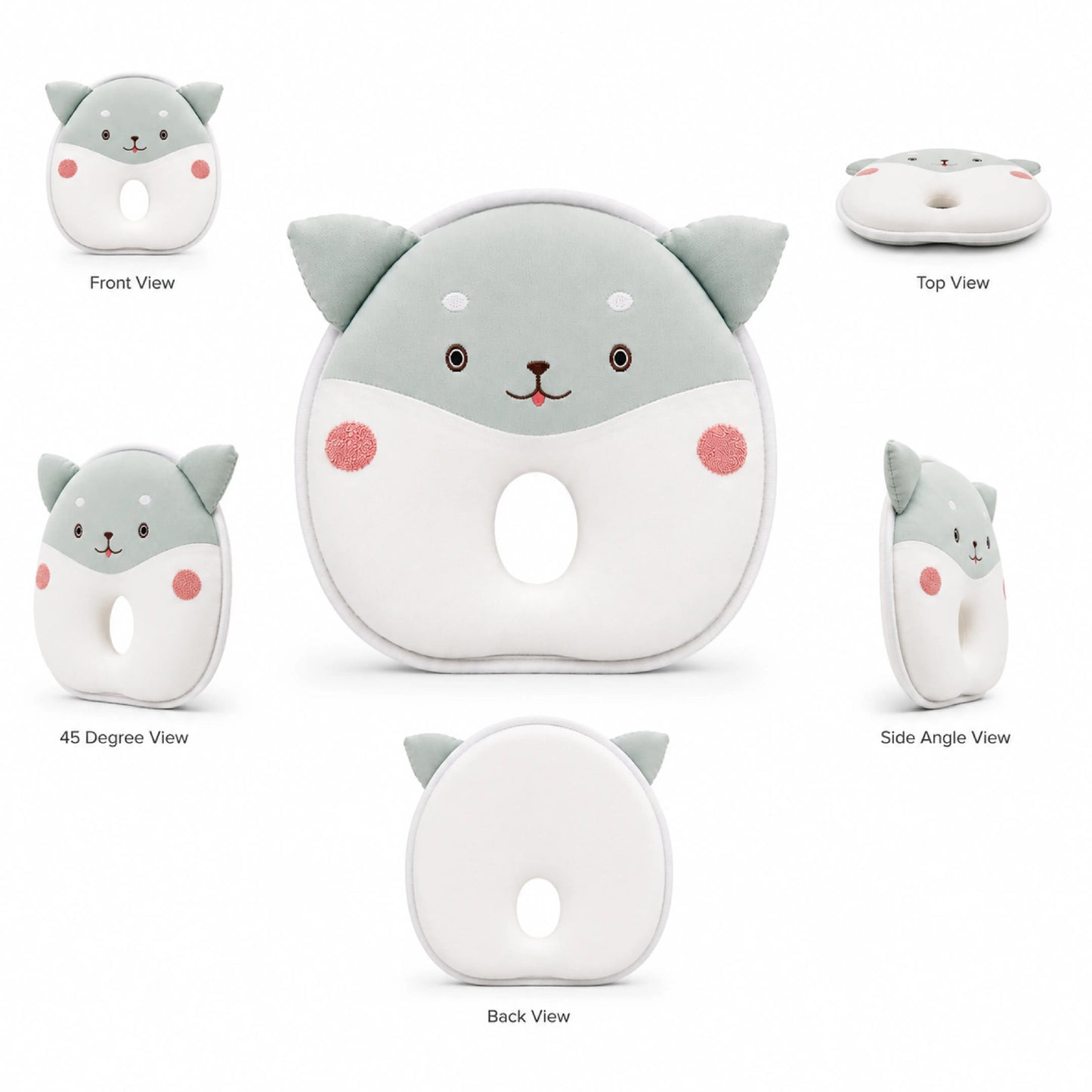 Cloudy Cat Design Baby Head Shaping Pillow – Pack of 1