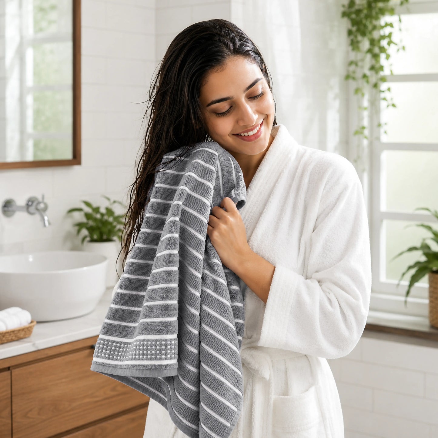 Premium Linen Bath Towel for Men & Women, Soft, Lightweight & Quick Dry