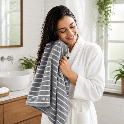 Premium Linen Bath Towel for Men & Women, Soft, Lightweight & Quick Dry